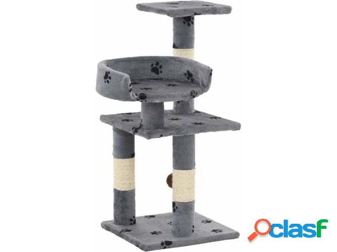 Rascador Árbol para Gatos VIDAXL c/ postes sisal Gris