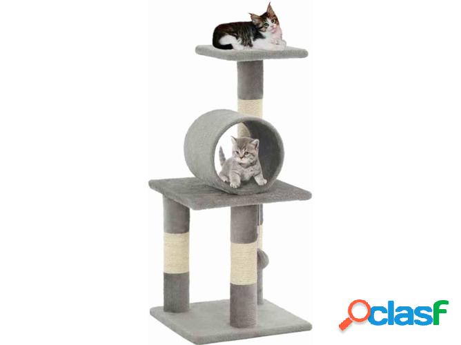 Rascador Árbol para Gatos VIDAXL con poste Sisal Gris (65
