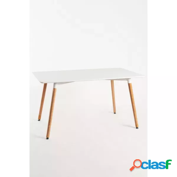 RegalosMiguel - Mesa Tower Rectangular 120 x 80 cm - Blanco