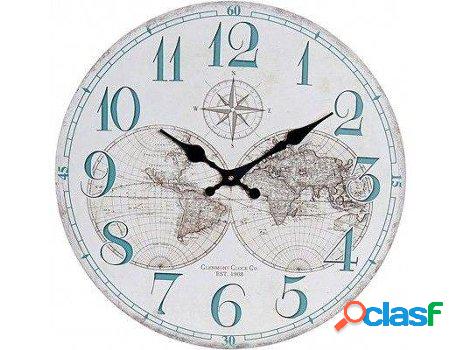Reloj HOGAR Y MÁS Pared Analógico Vintage De Madera