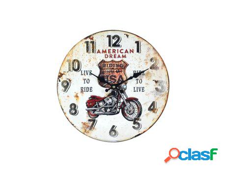 Reloj Pared 34Cm.Moto American Dream Adorno Pared Relojes