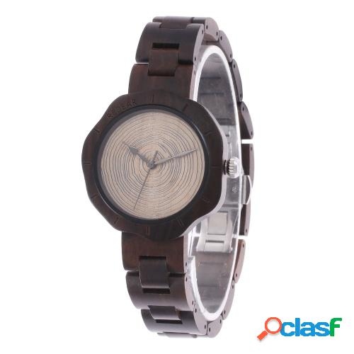 Reloj de madera para mujer REDEAR Reloj analógico de cuarzo