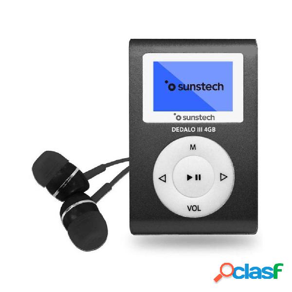 Reproductor MP3 Sunstech Dedalo III/ 4GB/ Radio FM/ Negro