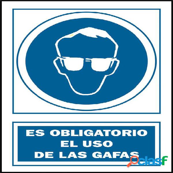Señal de uso obligatorio de gafas de seguridad (catalan)