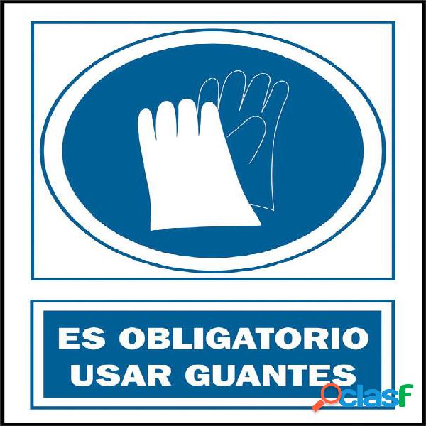Señal de uso obligatorio de guantes de seguridad (catalan)
