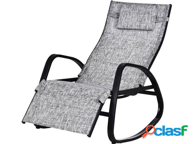 Silla Mecedora de Jardín OUTSUNNY Gris