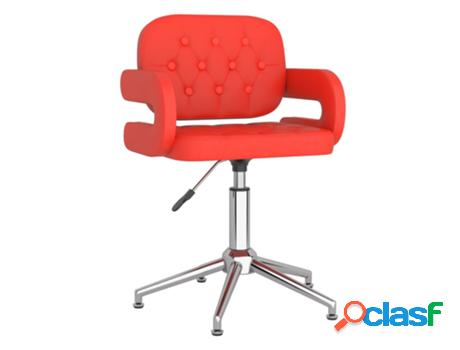 Silla de Oficina VIDAXL Giratoria Rojo (Cuero artificial -
