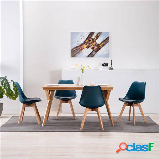 Silla de comedor 4 unidades turquesa y negro
