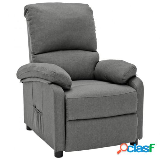 Silla reclinable de tela gris claro