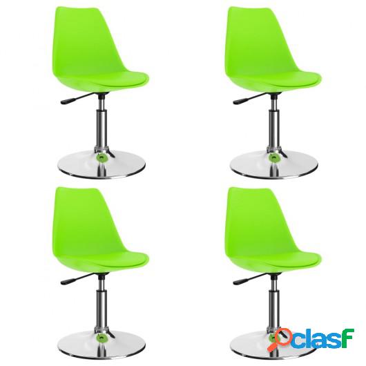 Sillas comedor giratorias 4 unidades cuero sintético verde