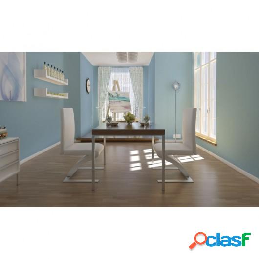 Sillas de comedor 2 unidades con forma de zigzag blanco