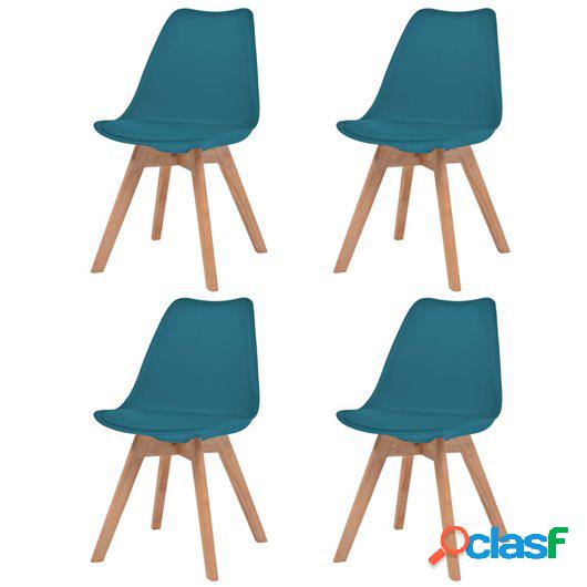 Sillas de comedor 4 unidades cuero artificial y madera