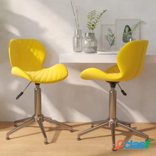 Sillas de comedor giratorias 2 uds terciopelo amarillo