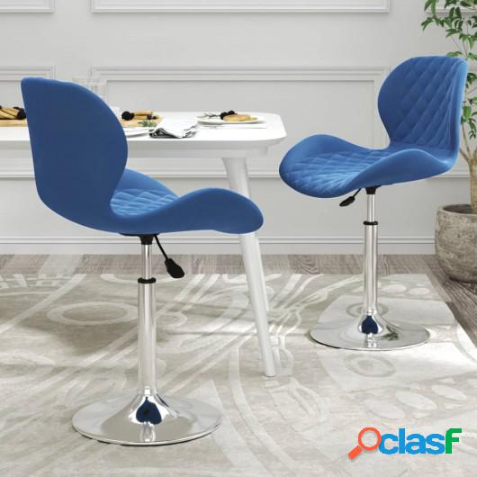 Sillas de comedor giratorias 2 uds terciopelo azul