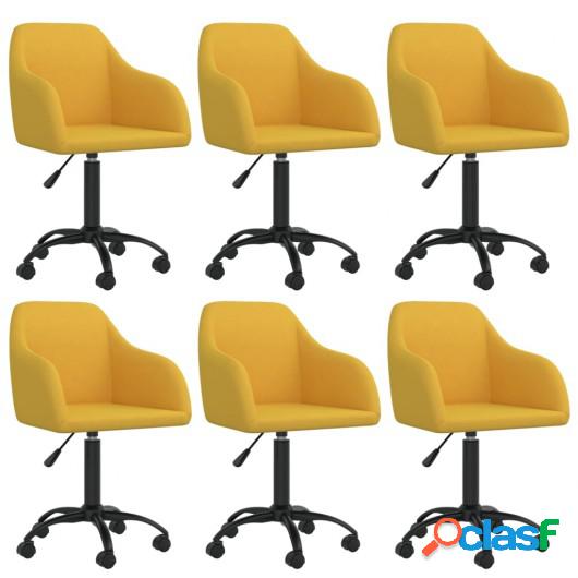 Sillas de comedor giratorias 6 uds terciopelo amarillo