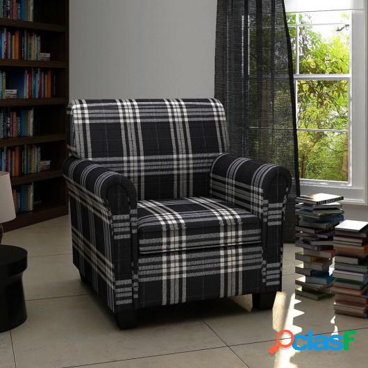 Sillón sofá con asiento acolchado de tela negra