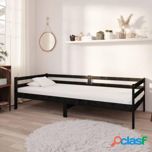 Sofá cama de madera maciza de pino negro 90x200 cm