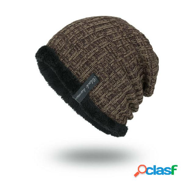 Sombrero Tide Knit Wool Sombrero Temporada Plus Warm Ab Yarn