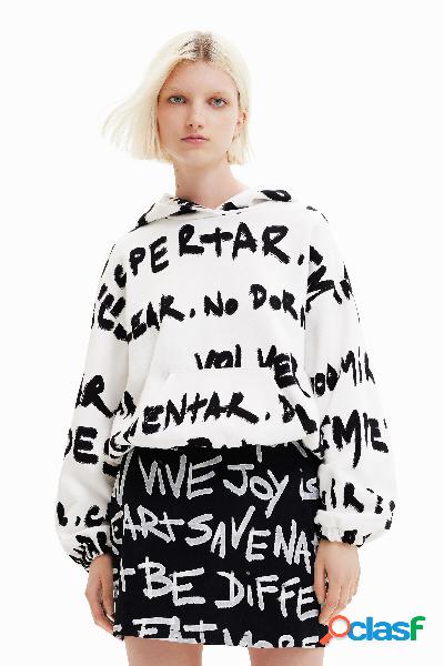 Sudadera oversize texto Manifesto all-over