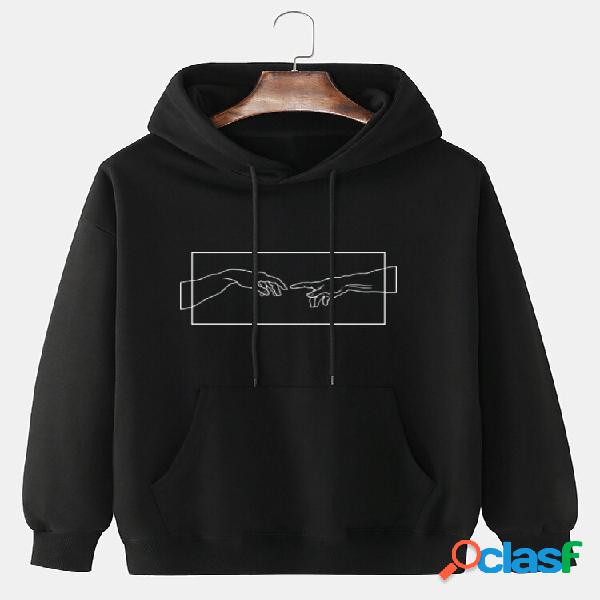 Sudaderas con capucha con cordón y manga caída con