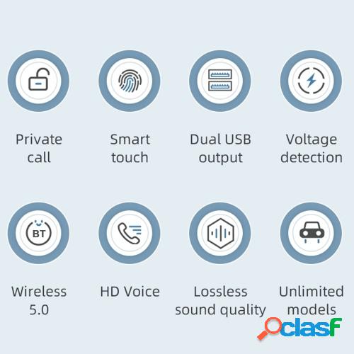 T2 BT5.0 Transmisor FM inalámbrico para automóvil Kit de