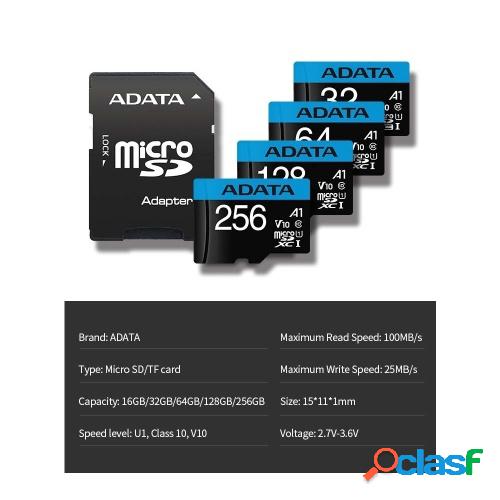 Tarjeta ADATA Micro SD 32GB A1 U1 C10 V10 Tarjeta TF de alta
