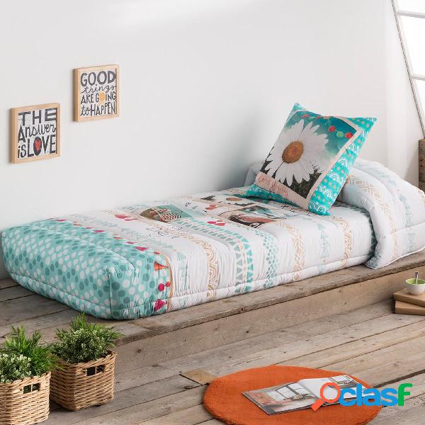 Tejidos JVR Edredon Ajustable Estampado Modelo Hippie - Cama