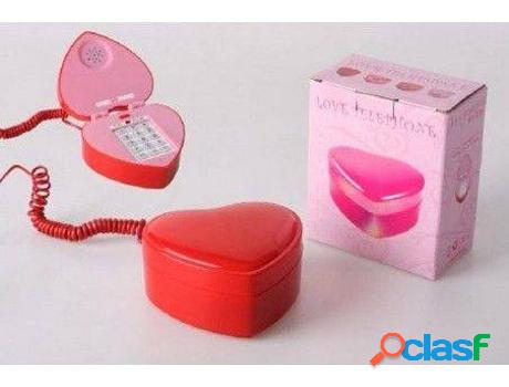 Telefono De Diseño HOGAR Y MÁS Rojo Diseño Corazón