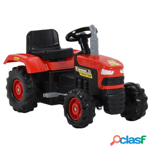 Tractor para niños de pedales rojo y negro