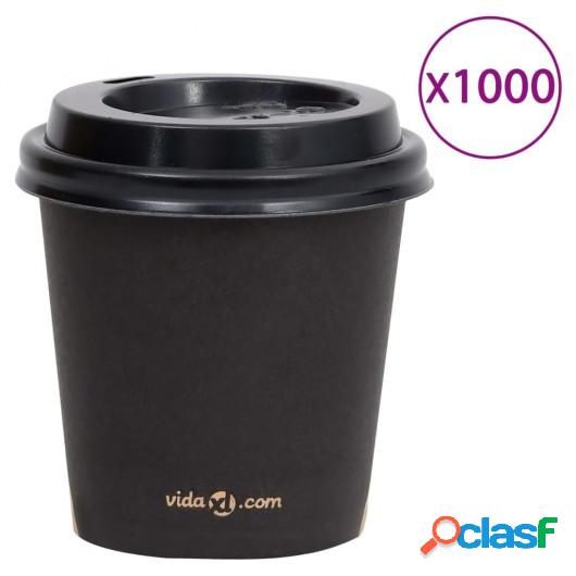 Vasos de café con tapa 120 ml 1000 uds negro