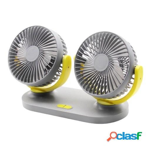 Ventilador USB de doble cabezal giratorio de 360 grados 5V