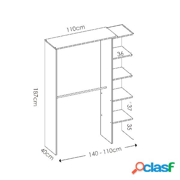 Vestidor Dekit Suit Blanco 187x140/110x40cm