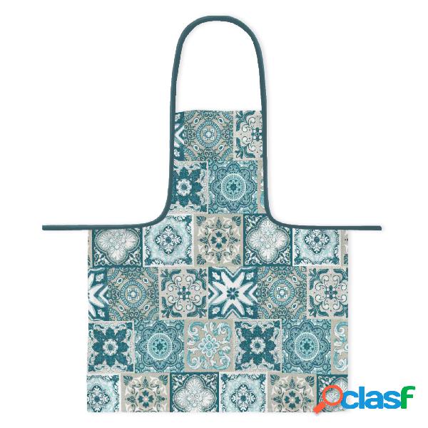 Vipalia Delantal Resinado Antimanchas Mosaic - Azul