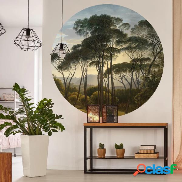 WallArt Círculo de papel pintado Umbrella Pines in Italy