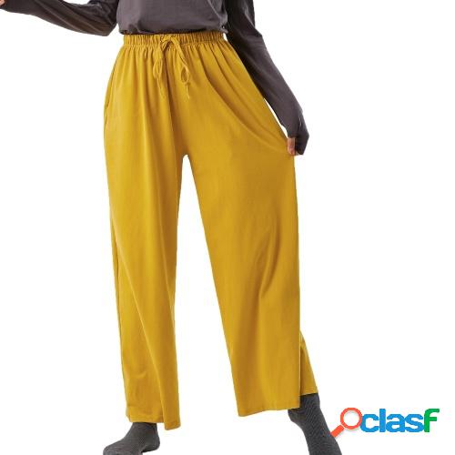 Women Cotton Yoga Sweatpants Wide Leg Lounge Joggers