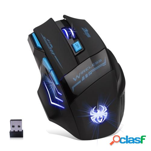 ZELOTES F14 LED Ratón óptico para computadora Inalámbrico