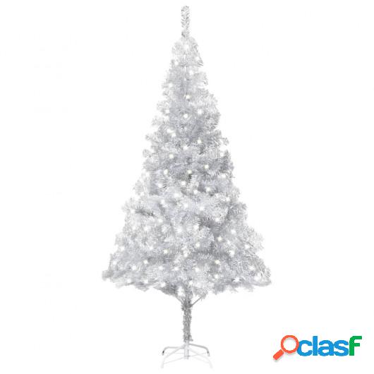 Árbol de Navidad artificial con LED soporte plateado PET