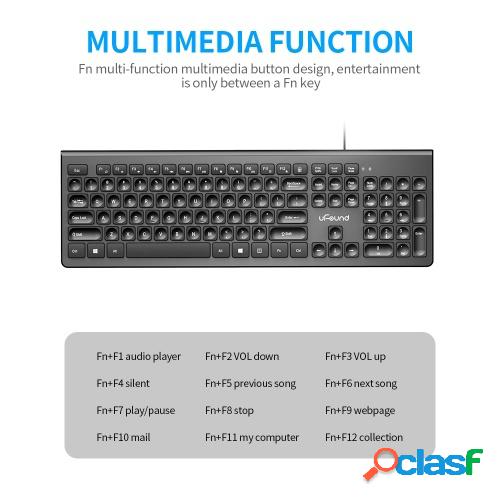 uFound U-762 Combo de mouse y teclado Teclas de bajo