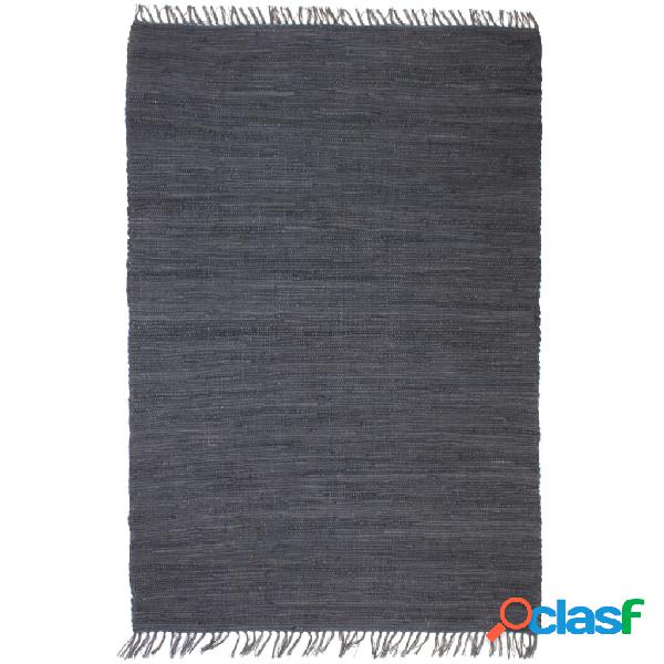 vidaXL Alfombra tejida a mano Chindi de algodón antracita