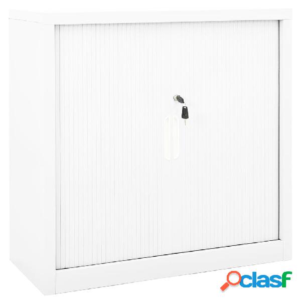 vidaXL Armario con puerta corredera blanca acero 90x40x90 cm