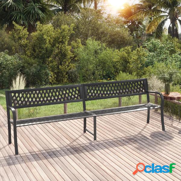vidaXL Banco de jardín doble 246 cm acero negro