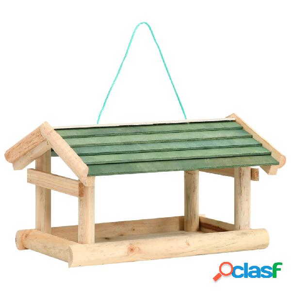 vidaXL Comedero para pájaros madera maciza 35x29,5x21 cm