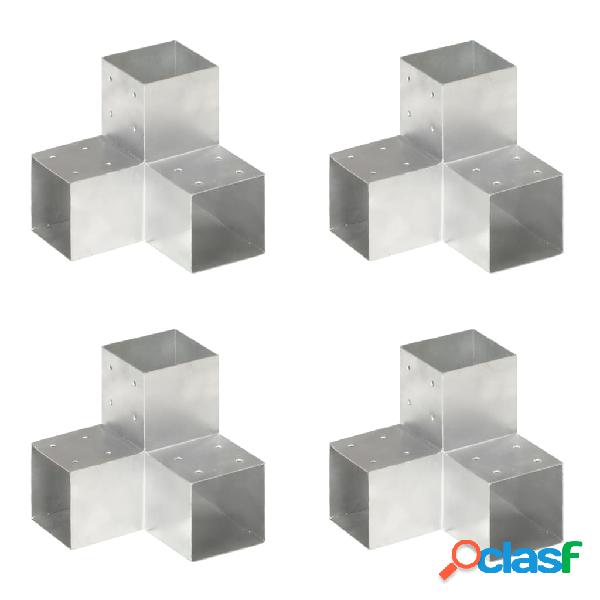 vidaXL Conectores de postes en Y 4 uds metal galvanizado