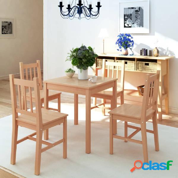 vidaXL Conjunto de comedor 5 piezas madera de pino