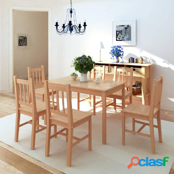 vidaXL Conjunto de comedor 7 piezas madera de pino