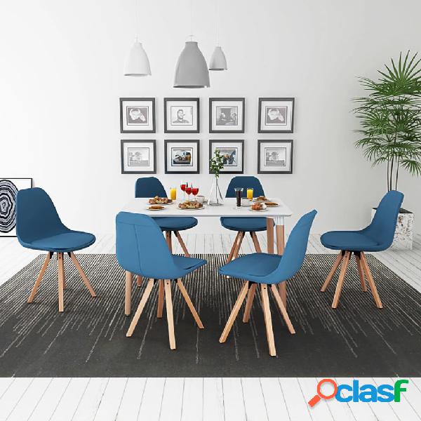 vidaXL Conjunto de mesa de comedor y sillas 7 uds blanco y
