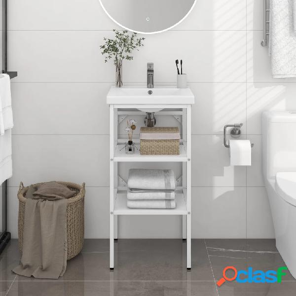 vidaXL Estructura de lavabo de hierro blanco 40x38x31 cm