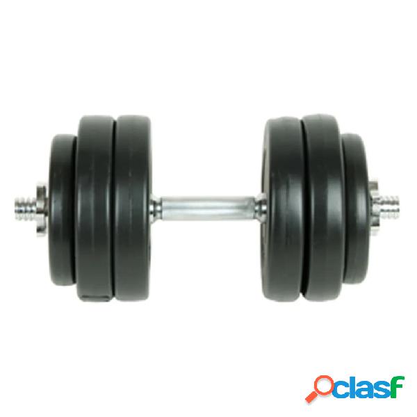 vidaXL Juego de mancuernas 9 piezas 15 kg