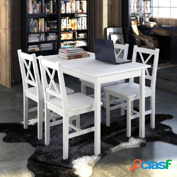 vidaXL Juego de muebles de comedor 5 piezas blanco
