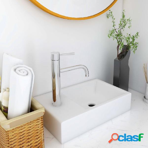vidaXL Lavabo SMC blanco 400x220x90 mm